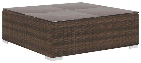 8 részes barna polyrattan kerti bútorszett párnákkal