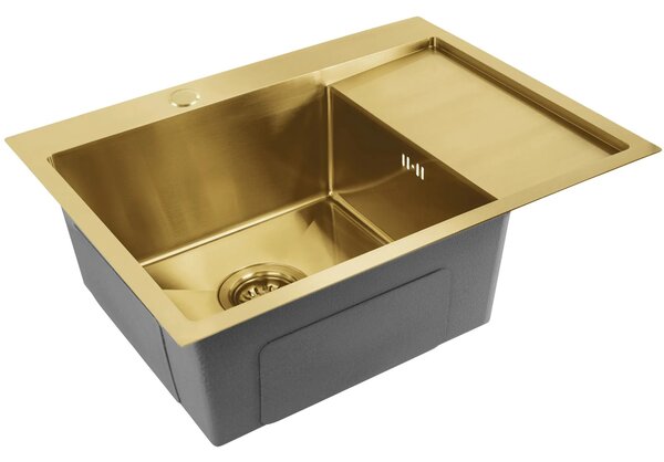 Acél mosogatótálca Fin BRUSH GOLD