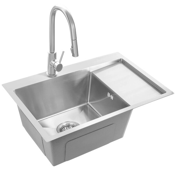 Acél mosogatótálca Fin BRUSH NICKEL