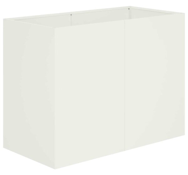Kerti cserép Fehér 80 x 40 x 60 cm Hidegen hengerelt acél