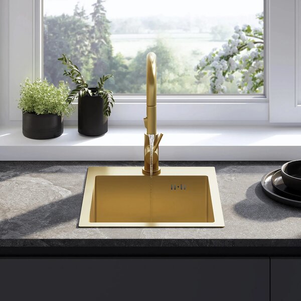 Acél mosogatótálca Leo 40 BRUSH GOLD