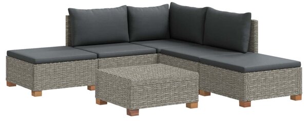 6 db Rattan Kerti Bútor Készlet Párnákkal GENDT Kubu Szürke