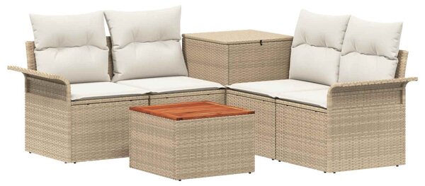 Kanapé Szett 6 db 4-Ülőhelyek száma Beige és Krémszínű