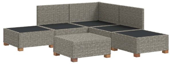 6 db Rattan Kerti Bútor Készlet Párnákkal GENDT Kubu Szürke
