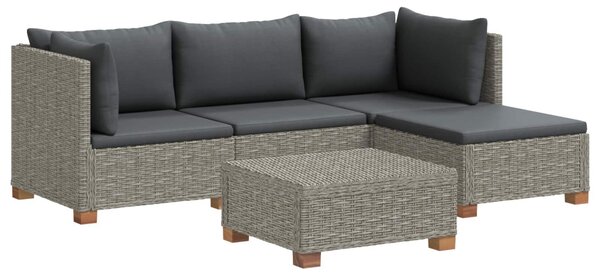 5 db Rattan Kerti Bútor Készlet Párnákkal GENDT Kubu Szürke