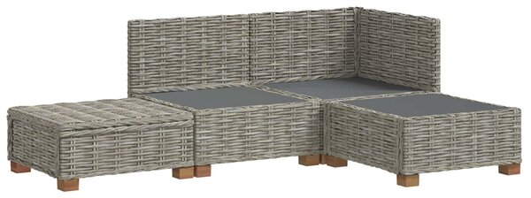 4 db Rattan Kerti Bútor Készlet Párnákkal GENDT Kubu Szürke