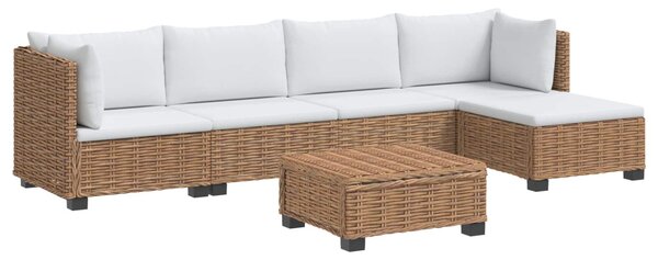 6 db Rattan Kerti Bútor Készlet Párnákkal GENDT Természetes