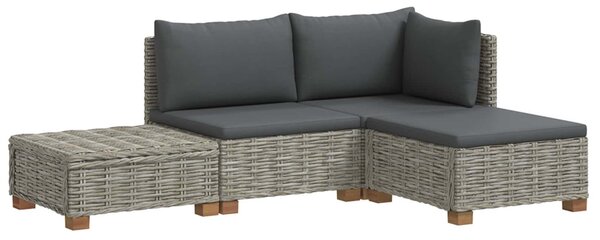 4 db Rattan Kerti Bútor Készlet Párnákkal GENDT Kubu Szürke