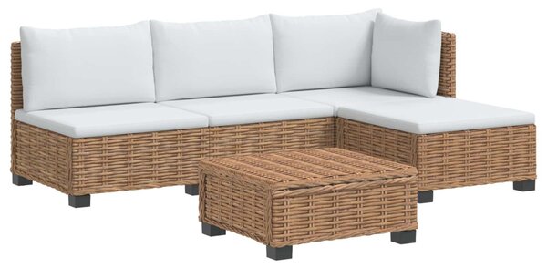 5 db Rattan Kerti Bútor Készlet Párnákkal GENDT Természetes