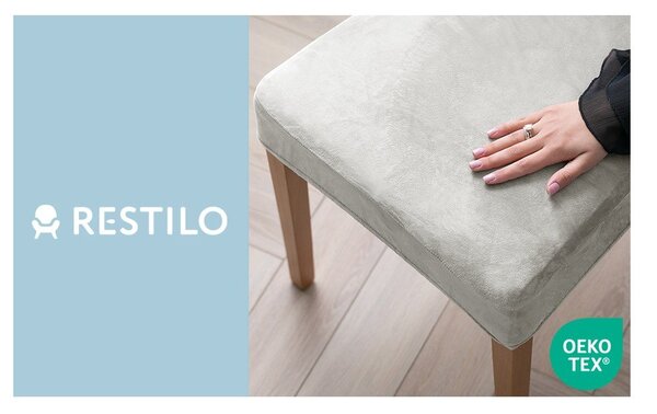 Világosszürke gumis szék huzat szett 4 db-os 48 cm Sento – Restilo