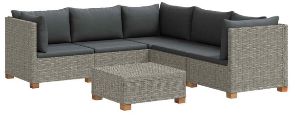6 db Rattan Kerti Bútor Készlet Párnákkal GENDT Kubu Szürke