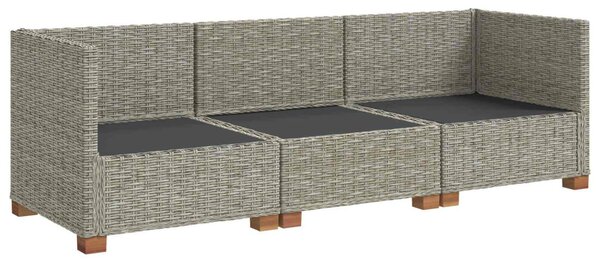 3 db Rattan Kerti Bútor Készlet Párnákkal GENDT Kubu Szürke
