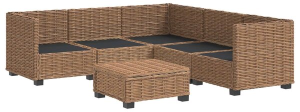 6 db Rattan Kerti Bútor Készlet Párnákkal GENDT Természetes