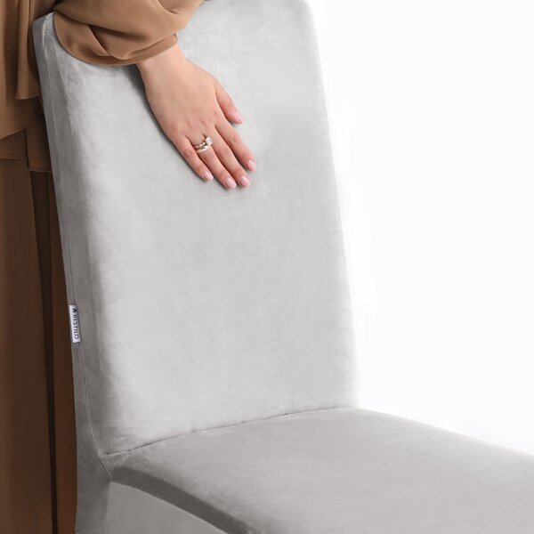 Világosszürke gumis szék huzat szett 4 db-os 48 cm Sento – Restilo