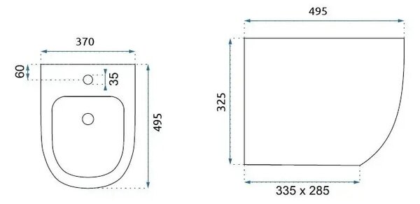 WC csésze készlet Rea Carlo Mini Black Mat + Bidet Carlo Black