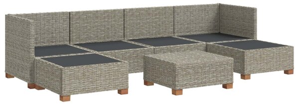 7 db Rattan Kerti Bútor Készlet Párnákkal GENDT Kubu Szürke
