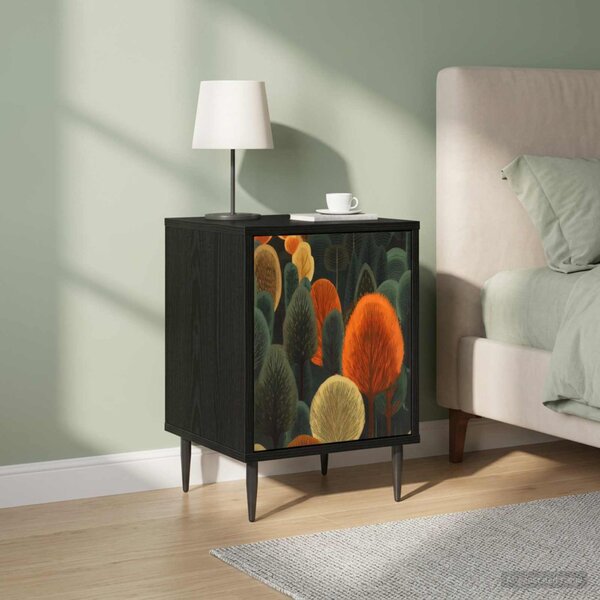 Éjjeliszekrény ZAANDAM 2 db Fekete Tölgy 36 x 33 x 51 cm