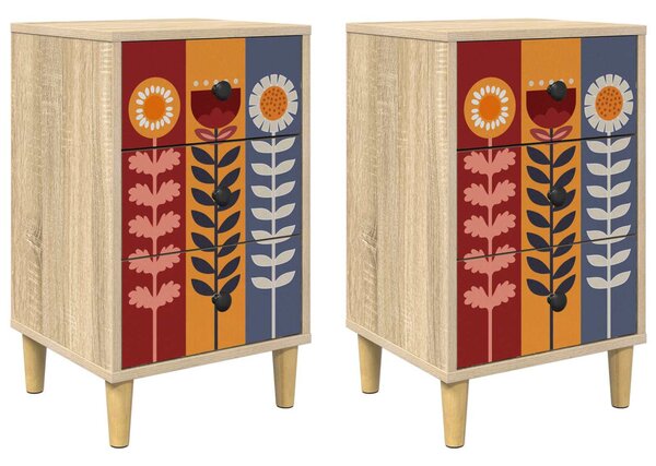 Éjjeliszekrény ESSEN 2 db Sonoma Tölgy 36 x 33 x 60 cm