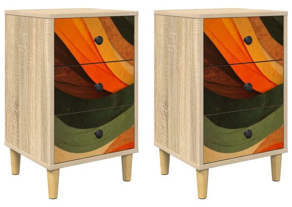 Éjjeliszekrény ZAANDAM 2 db Sonoma Tölgy 36 x 33 x 60 cm