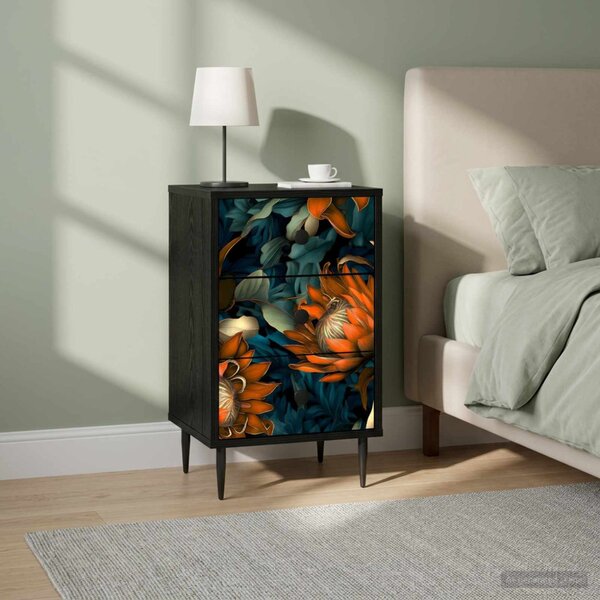 Éjjeliszekrény LOCHEM 2 db Fekete Tölgy 36 x 33 x 61 cm