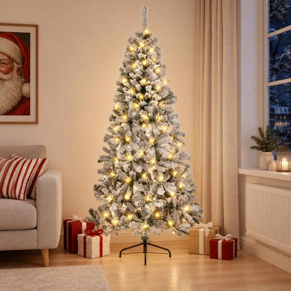 Műanyag Hajtogatós Karácsonyfa 210 cm 300 LED Meleg fehér