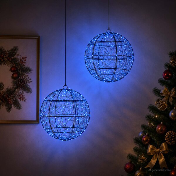 Karácsonyi csúcsdísz világítás 2 db 600 LED Kék