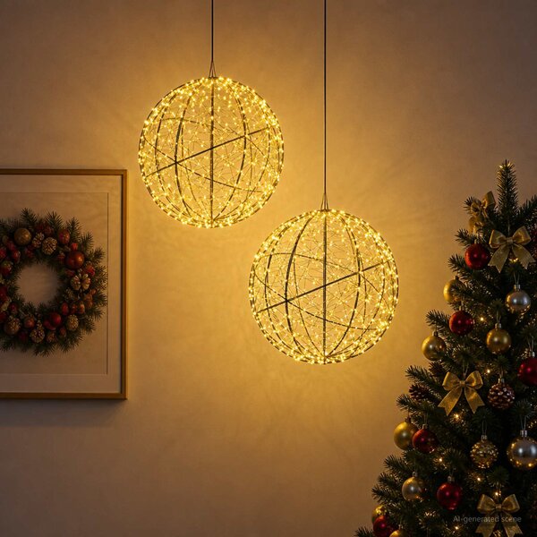Karácsonyi csúcsdísz világítás 2 db 1500 LED Meleg fehér