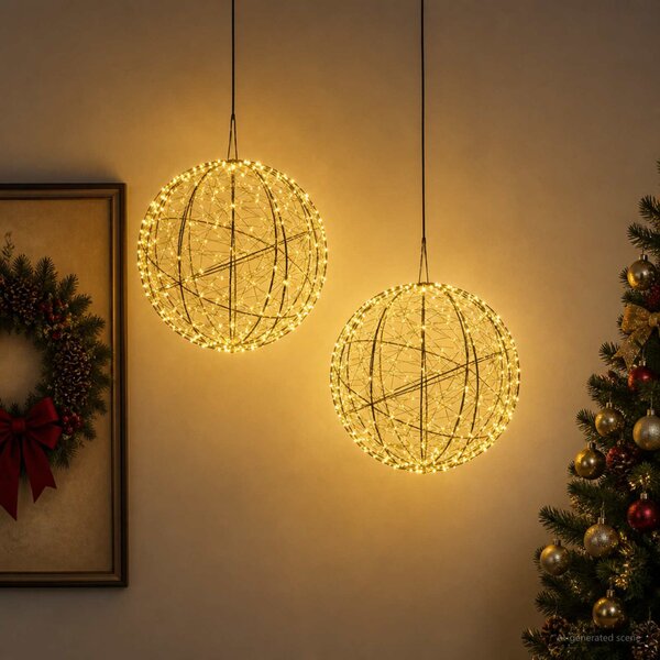 Karácsonyi csúcsdísz világítás 2 db 1000 LED Meleg fehér