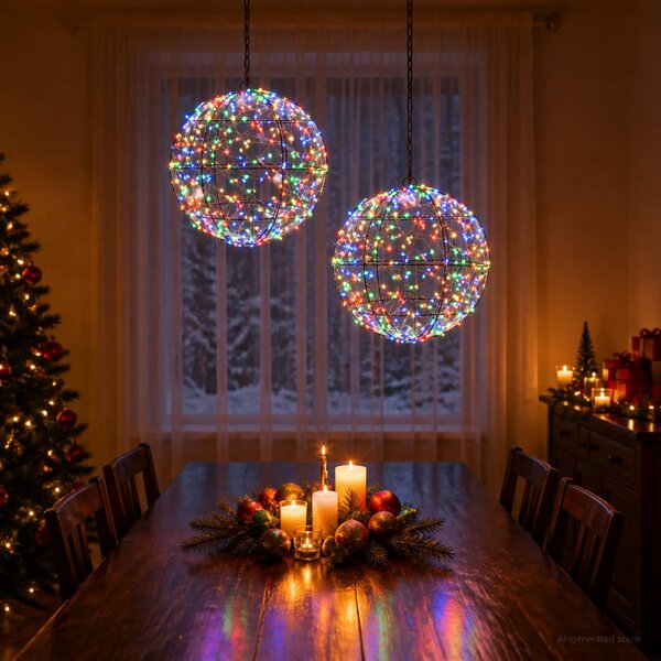Karácsonyi csúcsdísz világítás 2 db 600 LED Többszínű