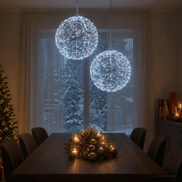 Karácsonyi csúcsdísz világítás 2 db 1500 LED Hideg fehér