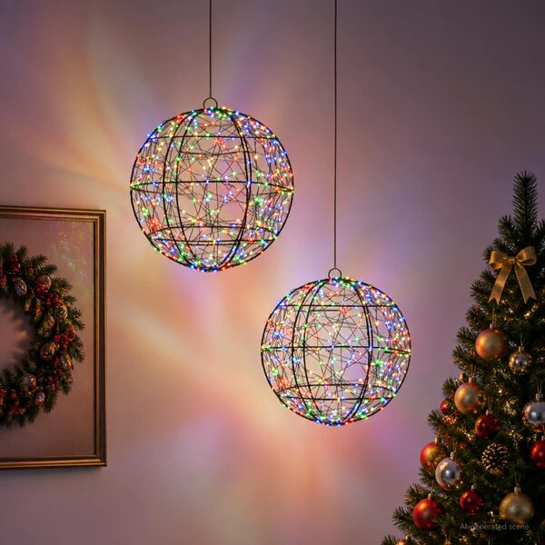 Karácsonyi csúcsdísz világítás 2 db 600 LED Többszínű