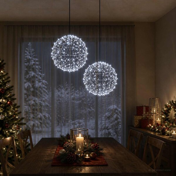 Karácsonyi csúcsdísz világítás 2 db 600 LED Hideg fehér
