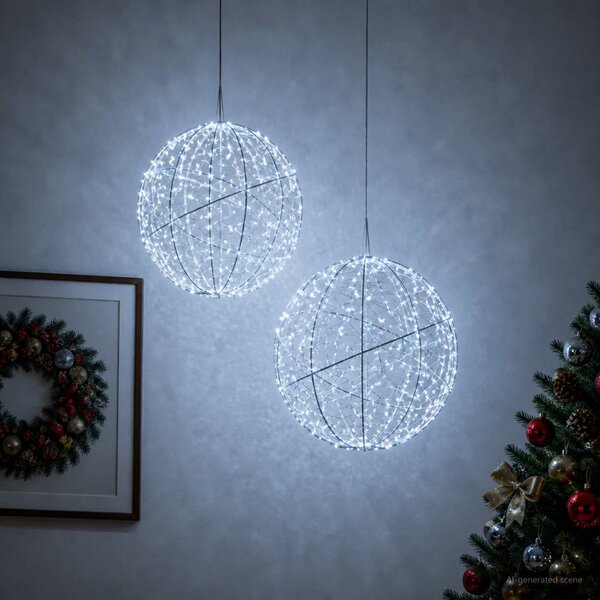 Karácsonyi csúcsdísz világítás 2 db 1500 LED Hideg fehér