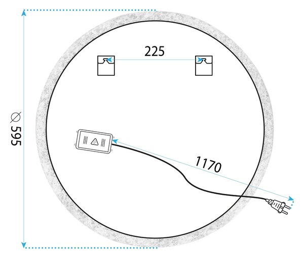 LED Tükör 60cm BL806