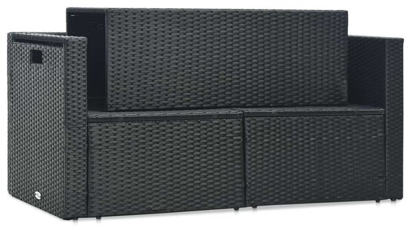 VidaXL Polyrattan Kerti Bútorszett - 6 részes - Fekete