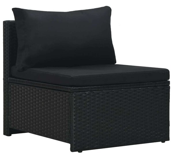 VidaXL Polyrattan Kerti Bútorszett - 6 részes - Fekete