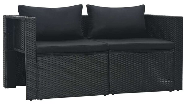 VidaXL Polyrattan Kerti Bútorszett - 6 részes - Fekete