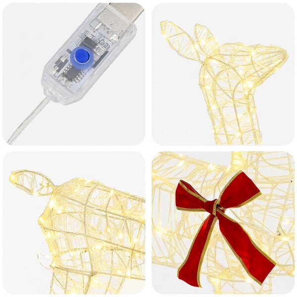 3D karácsonyi rénszarvas LOVIISA 110 LED Meleg fehér