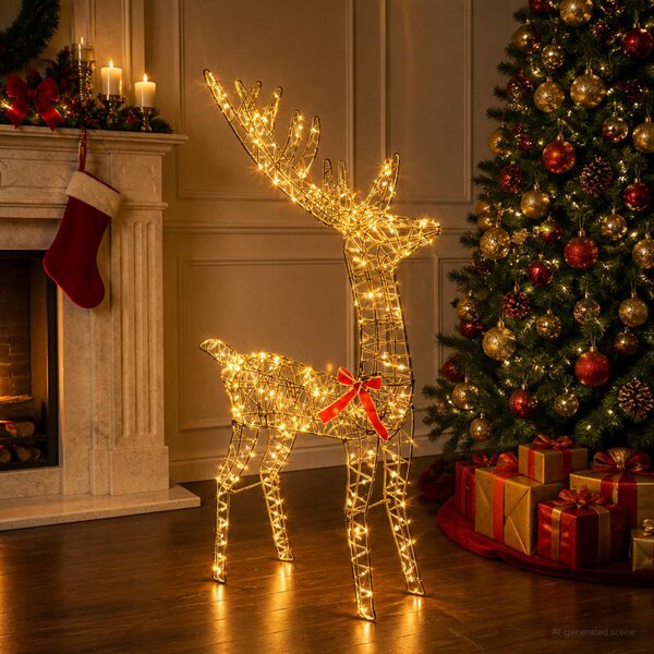 3D karácsonyi rénszarvas LOVIISA 300 LED Meleg fehér