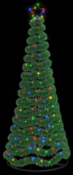 LED-es csillámos műfenyő talppal EKENAS 180 cm 220 LED
