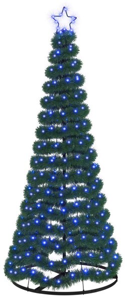 LED-es csillámos műfenyő talppal EKENAS 180 cm 220 LED Kék