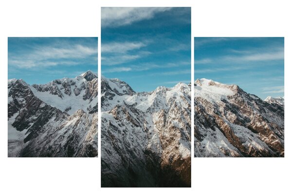 Havas csúcsok képe, Fiordland (90x60 cm)