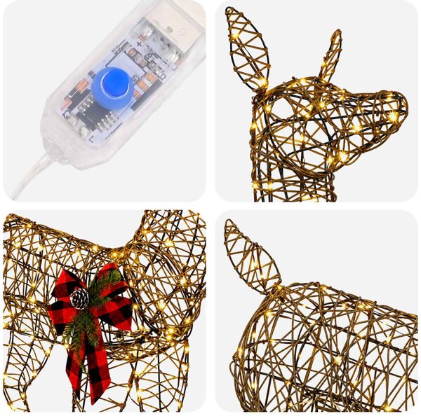 3D karácsonyi rénszarvas LOVIISA 200 LED Meleg fehér
