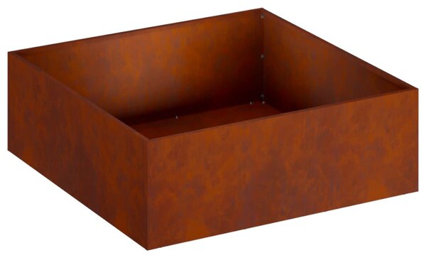 Kerti cserép 2 db Rozsdás 40 x 40 x 20 cm Időjárásálló Acél