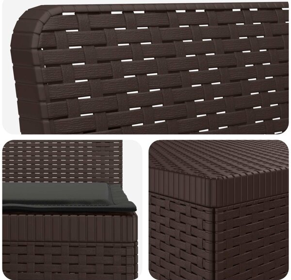 4-Fős Kerti Kanapé Párnákkal Rattan Kinézet PP Barna