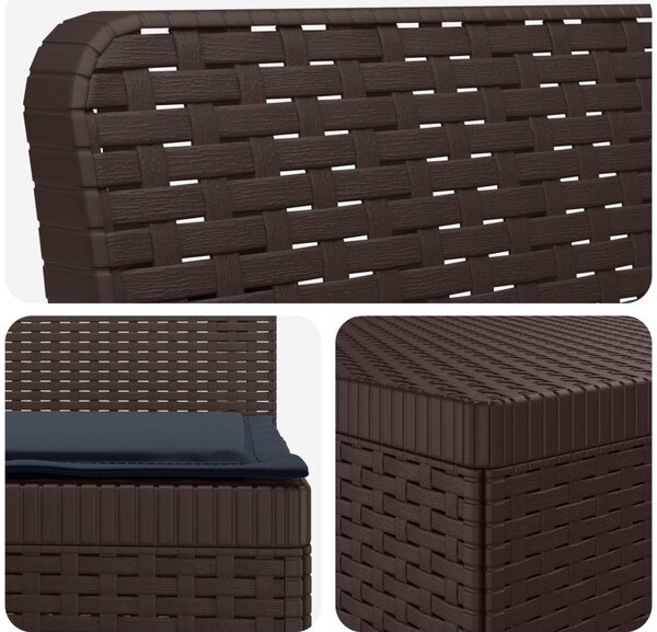 4-Fős Kerti Kanapé Párnákkal Rattan Hatással PP Barna