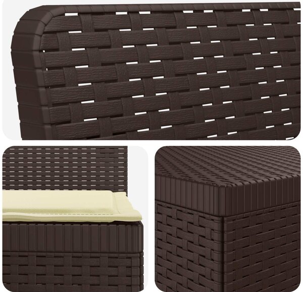 4-Fős Kerti Kanapé Párnákkal Rattan Kinézet PP Barna