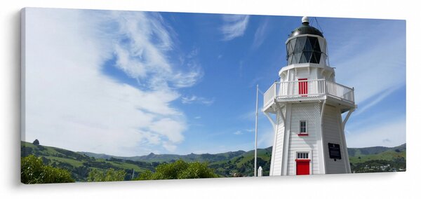 Az Akaroa világítótorony képe, Új-Zéland (120x50 cm)