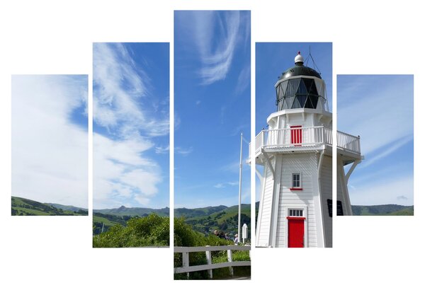 Az Akaroa világítótorony képe, Új-Zéland (150x105 cm)