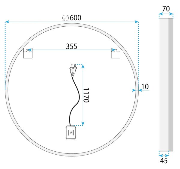 LED Tükör 60cm BL807